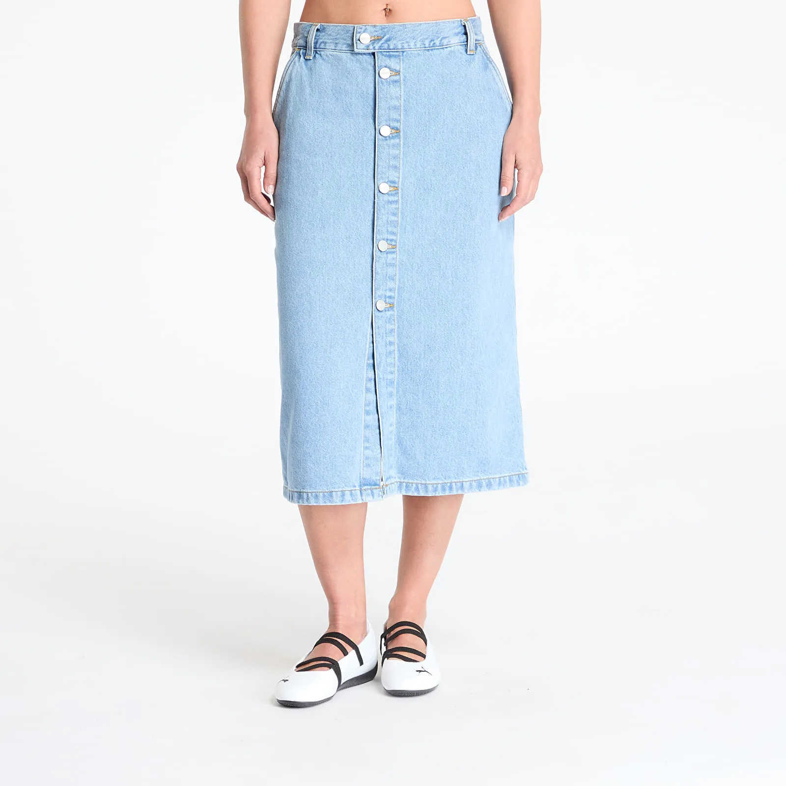 Дамска пола Carhartt WIP W' Colby синя – Blue – Дамски миди поли