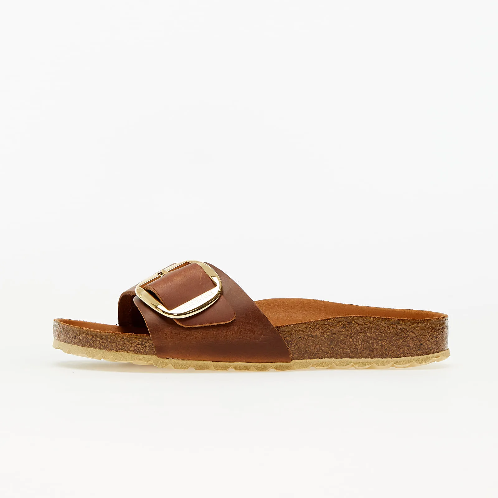 Дамски чехли Birkenstock Madrid Big Buckle Leoi кафяви – Cognac HEX