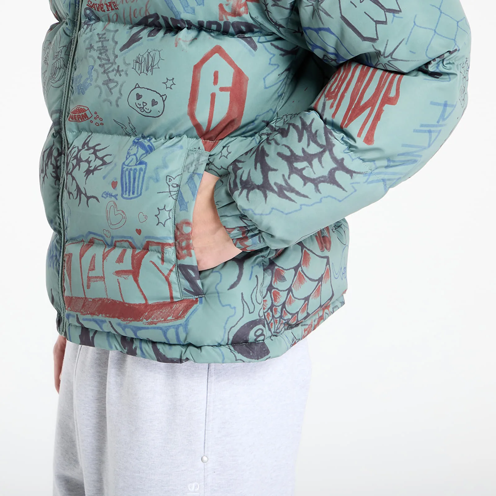 Яке RIPNDIP Marker Puffer Jacket Black/ Charcoal S – Black|Charcoal – Мъжки якета и палта