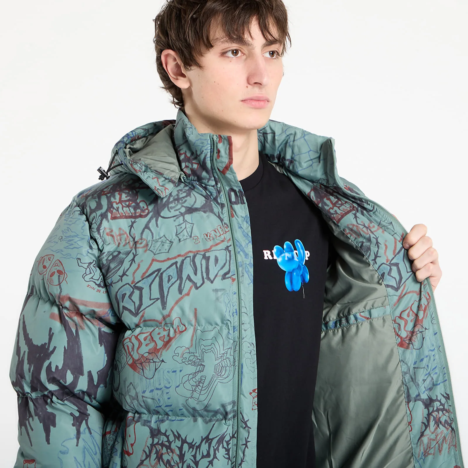 Яке RIPNDIP Marker Puffer Jacket Black/ Charcoal S – Black|Charcoal – Мъжки якета и палта
