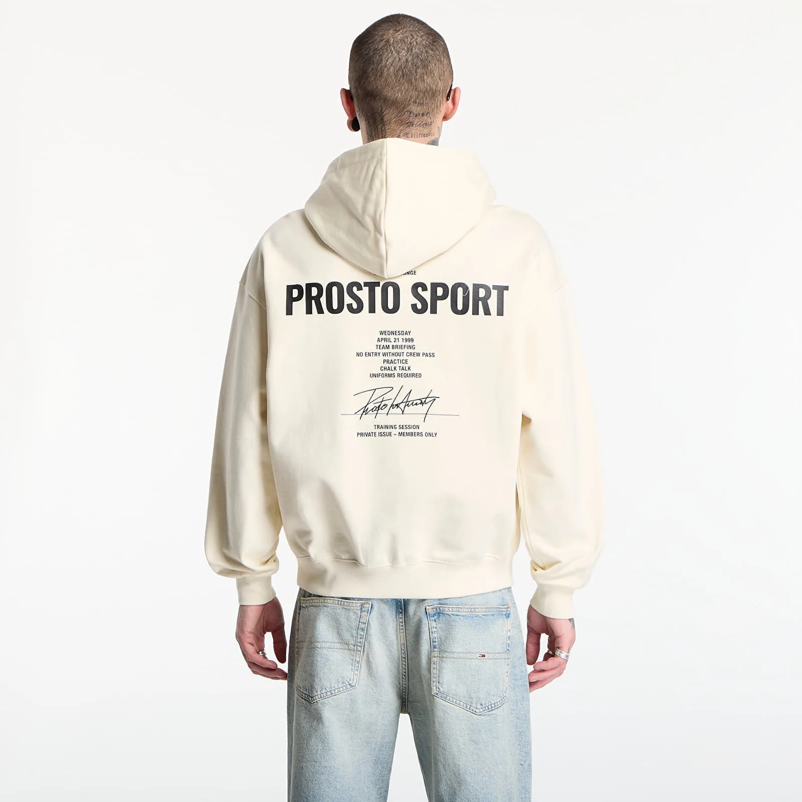 Мъжки суитшърт с качулка Prosto Club бял – White – Мъжки худита