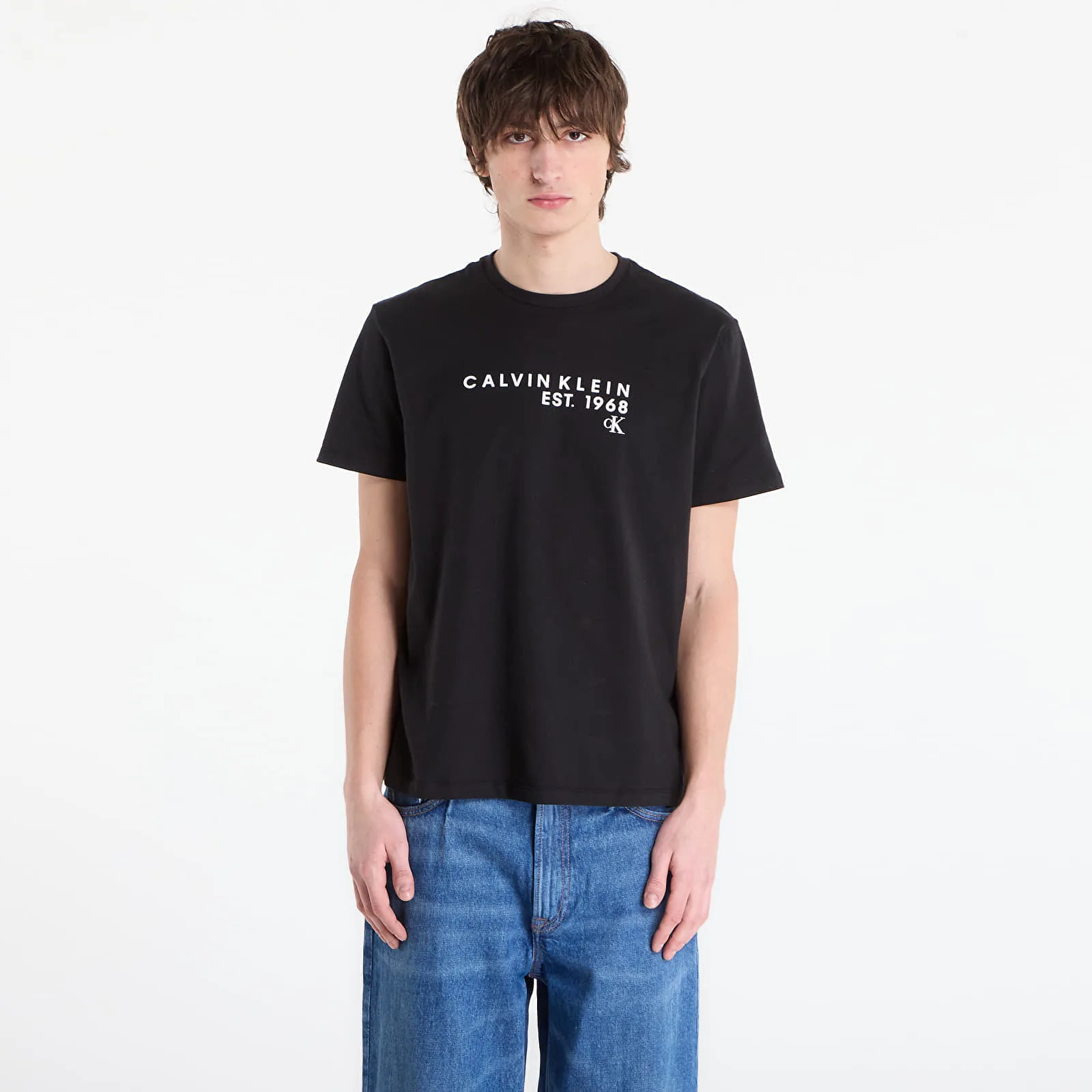 Мъжка тениска Calvin Klein Jeans Ss Eu Wholesale черна – Black – Мъжки тениски с къс ръкав