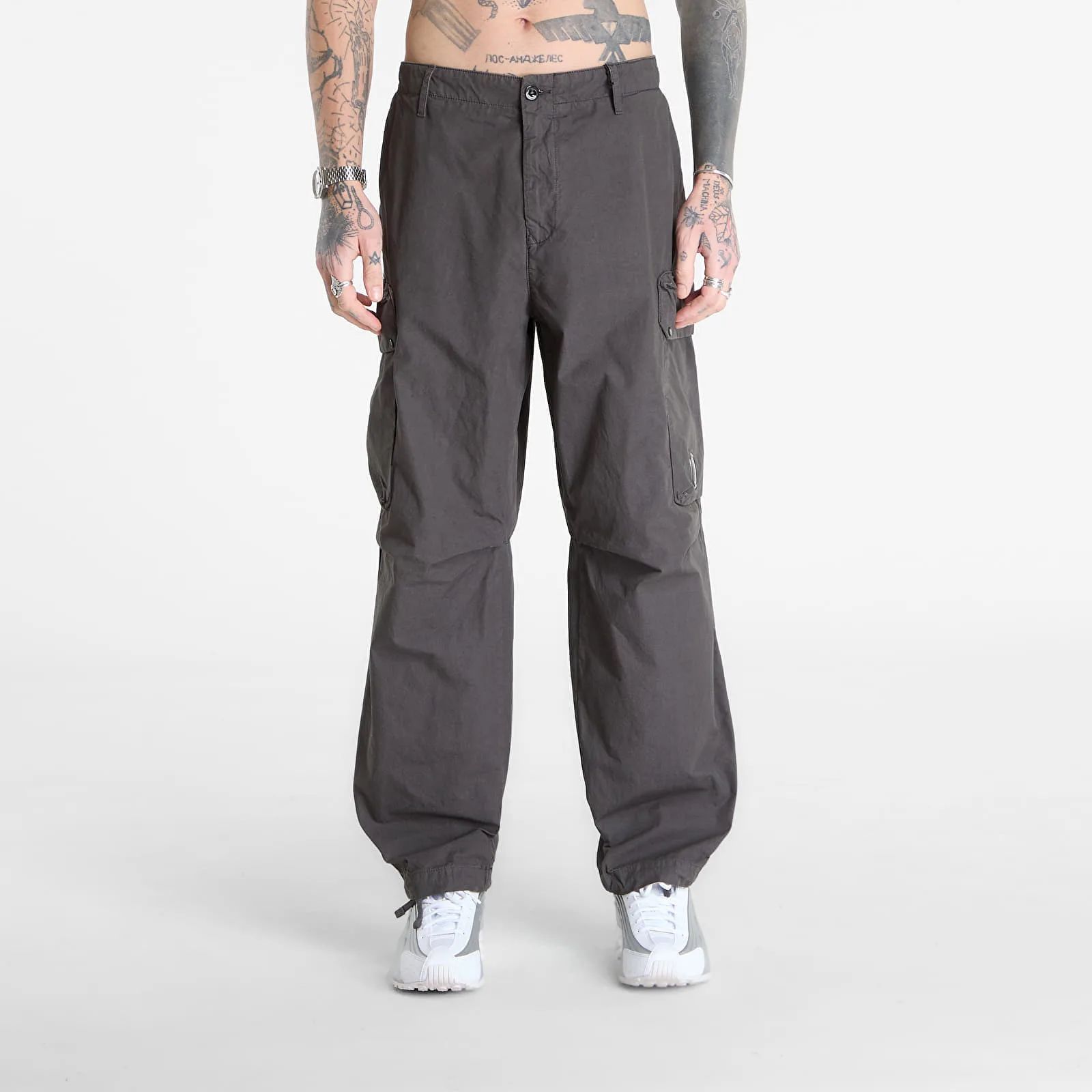 Мъжки панталон C.P. Company Micro-Reps Boxy Cargo Lens тъмносив – Gunmetal Grey – Мъжки текстилни панталони