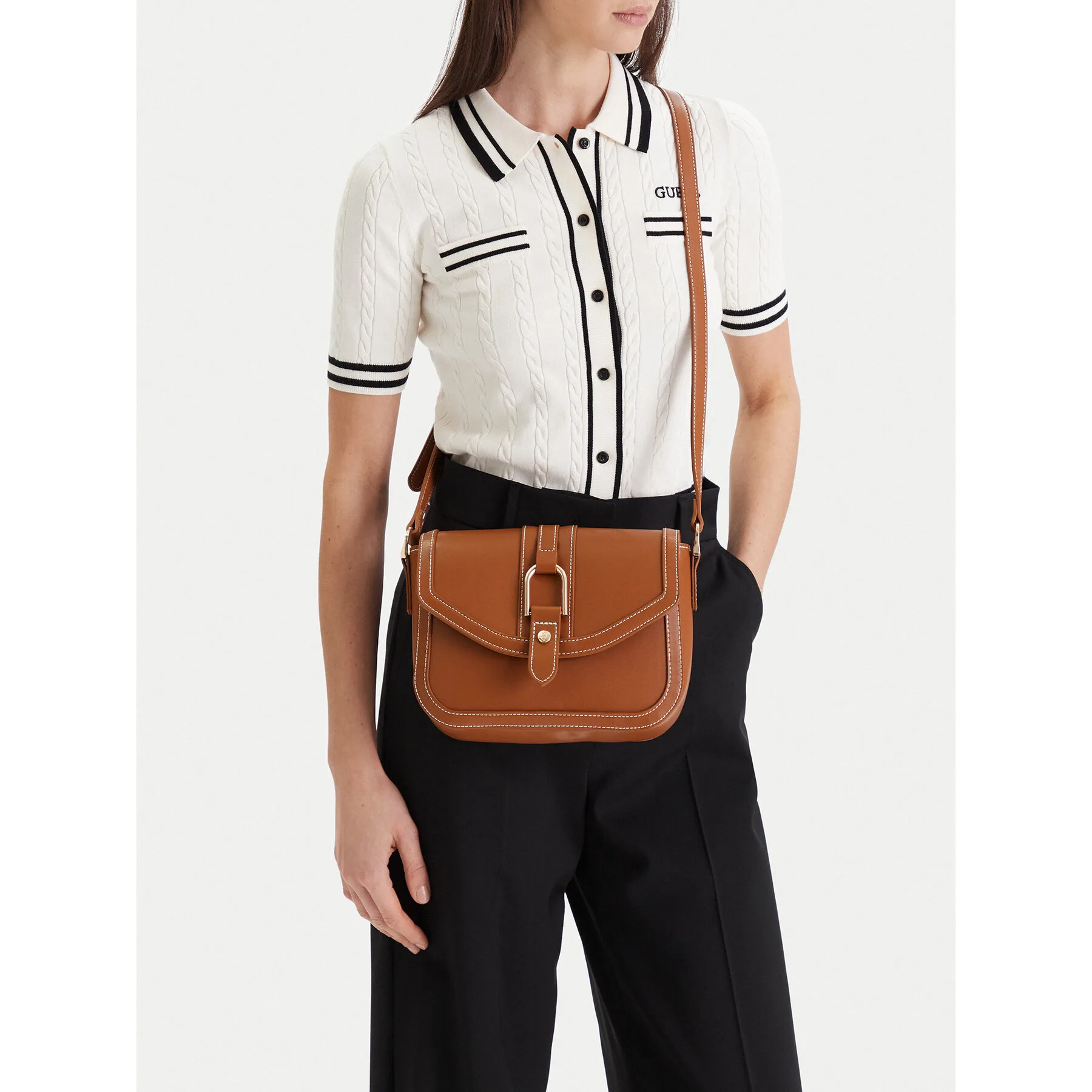 Дамска чанта Beverly Hills Polo Club BHPC-C-014-09 кафява – Дамски чанти тип плик