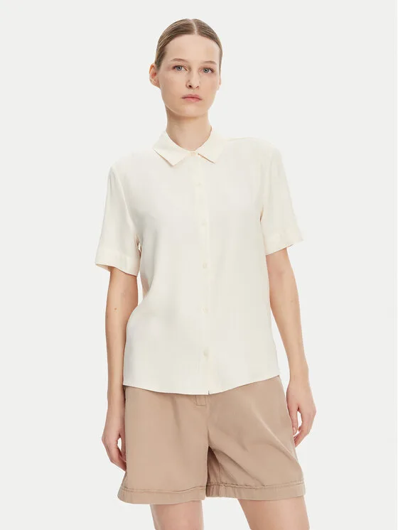 Дамска риза Tommy Hilfiger WW0WW44683 бежова – Дамски ежедневни ризи