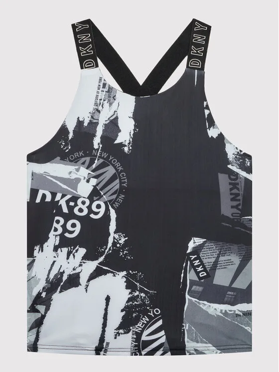 DKNY топ D35S09 M Черен Regular Fit – Детски топове