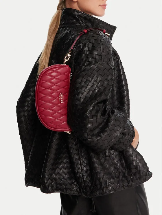 Дамска чанта Guess Valla Mini HWQG81 червена – Дамски чанти с дръжка