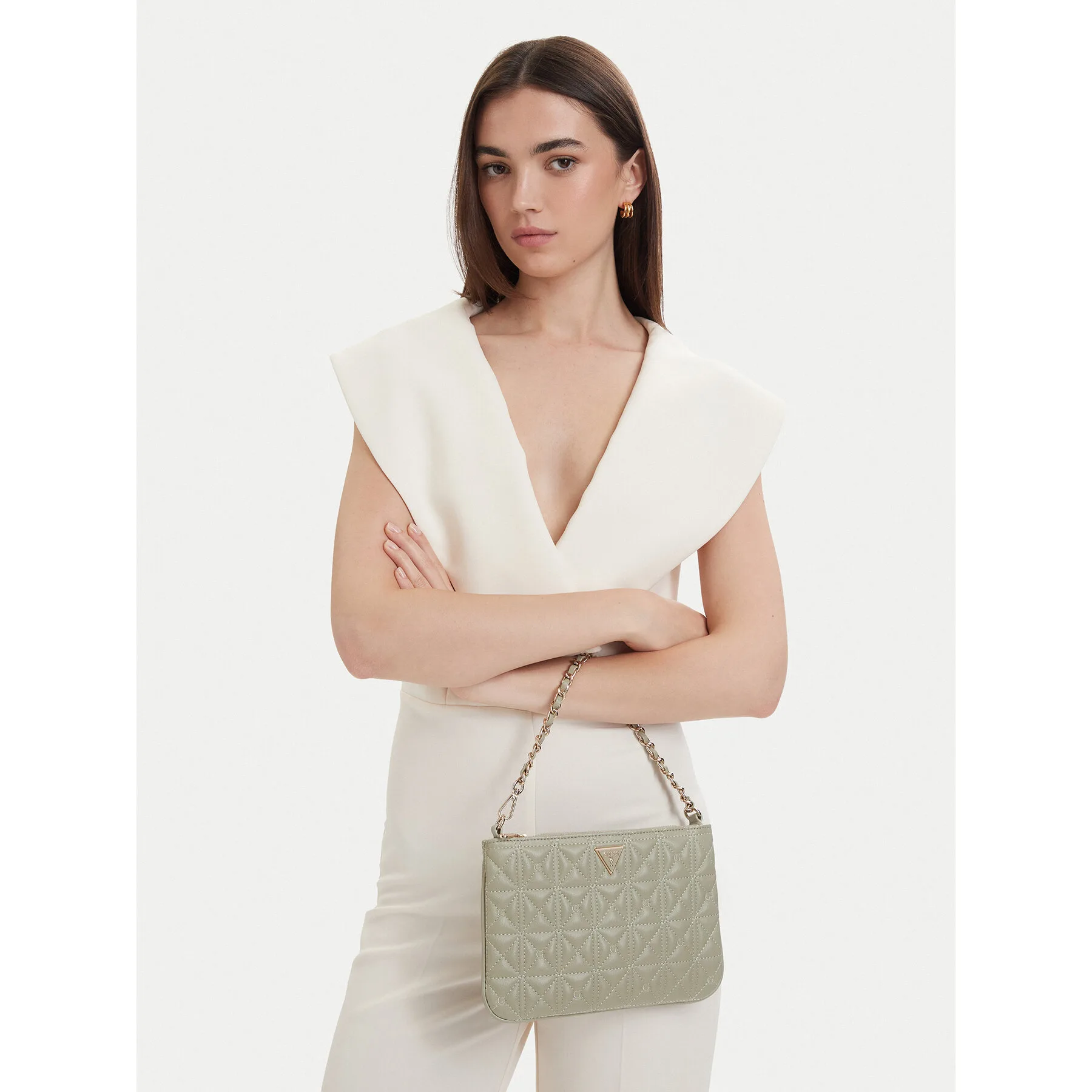 Дамска чанта Guess зелена – Класически дамски чанти