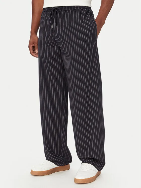 Guess Jeans Текстилни панталони M6YB03 W2649 Тъмносин Wide Leg – Мъжки текстилни панталони