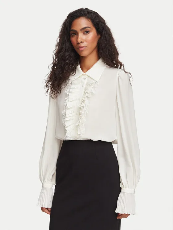 Luisa Spagnoli Риза Luminaria 543547 Бял Regular Fit – Дамски бизнес ризи
