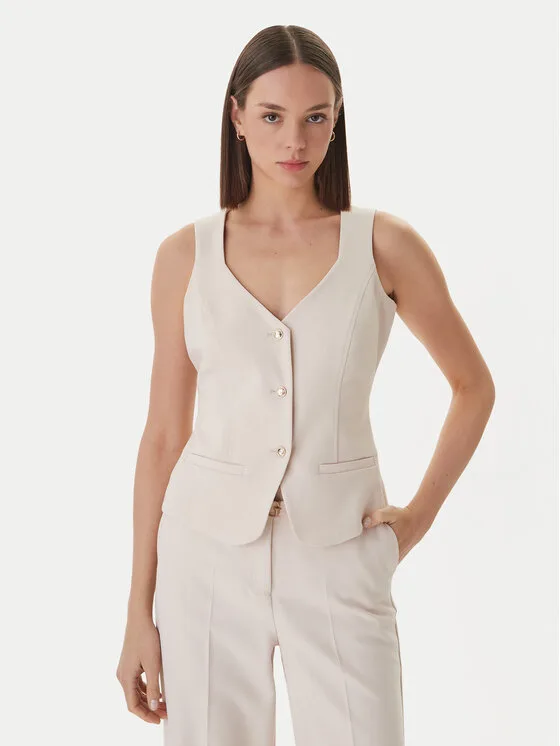 Guess Елек W6GH49 W1895 Бежов Slim Fit – Дамски елеци
