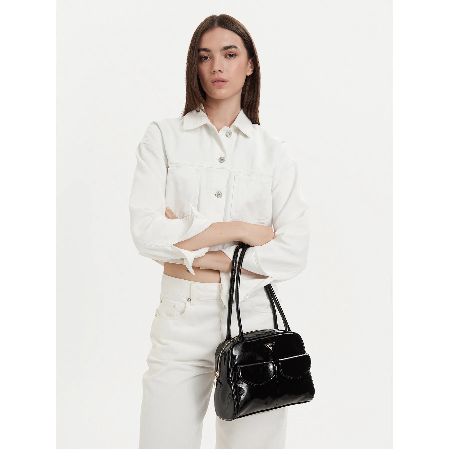 Дамска чанта Guess HWTG96 46090 Черен – Класически дамски чанти