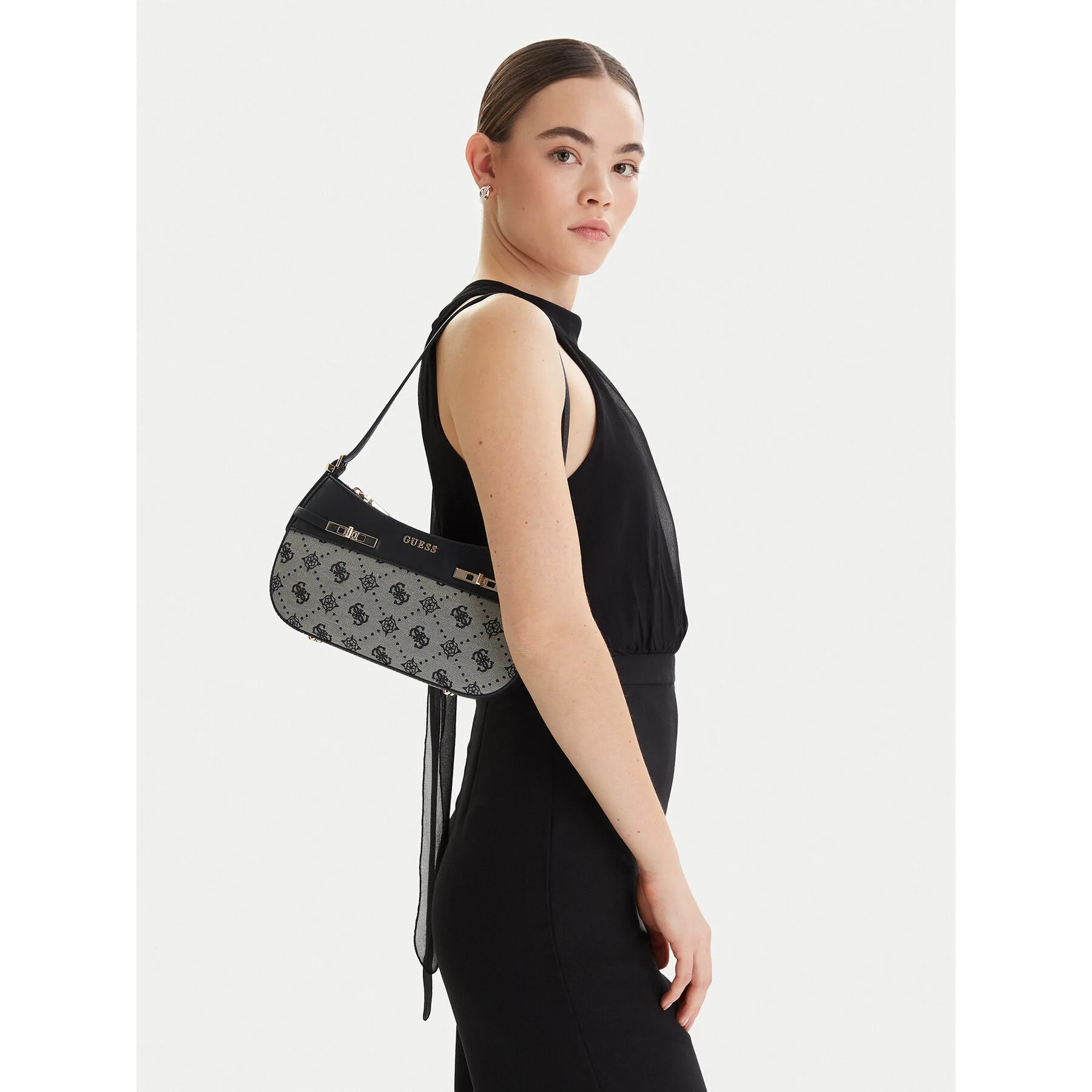 Дамска чанта Guess Melinda HWJP99 02170 Черен – Класически дамски чанти