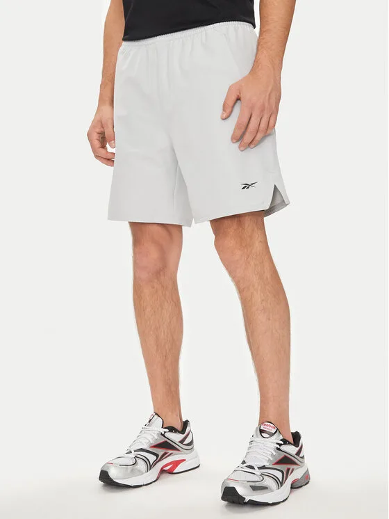 Reebok Спортни шорти Strength 100075594 Сив Regular Fit – Мъжки спортни дрехи