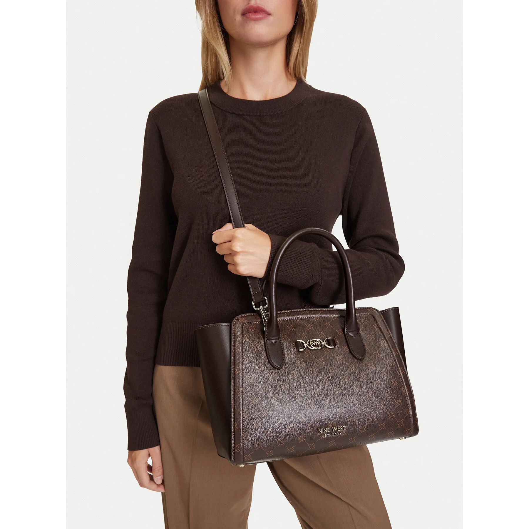 Дамска чанта Nine West CEO- CRYSTAL NOTE-LDA9345A Кафяв – Чанти