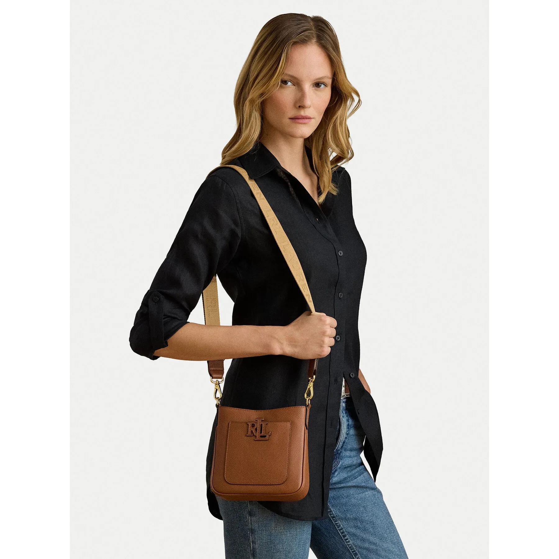 Дамска чанта LAUREN RALPH LAUREN 431982184001 кафява – Класически дамски чанти