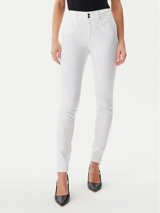 Дамски дънки Guess W5GA34D5N72 бели – Бял – Дамски skinny дънки