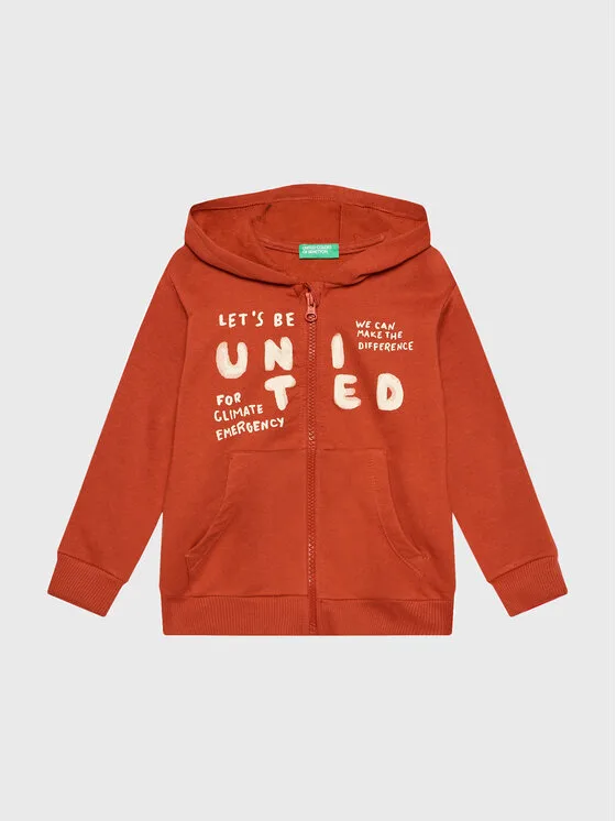 United Colors Of Benetton Суитшърт 3JLXG501E Червен Regular Fit – Мъжки суитшърти с цип