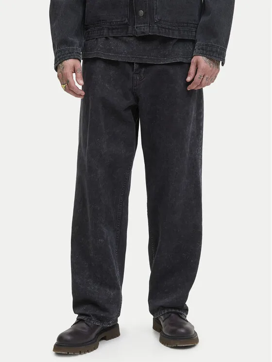 Jack & Jones Дънки Alex Smith 12282731 Черен Wide Leg – Мъжки loose дънки