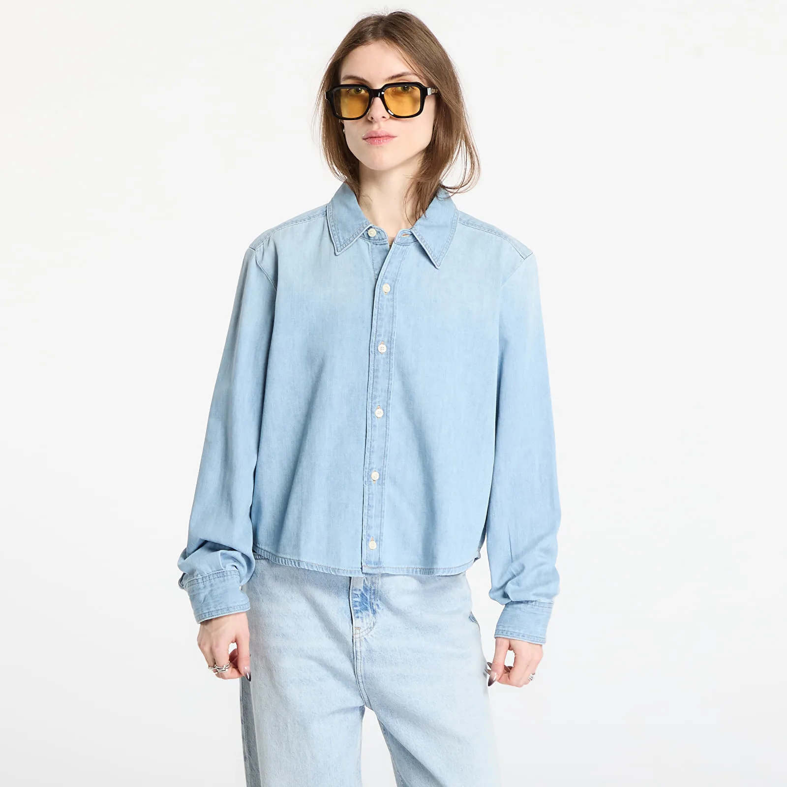 Риза Calvin Klein Jeans Cropped Ls Shirt Blue S – Дамски ризи