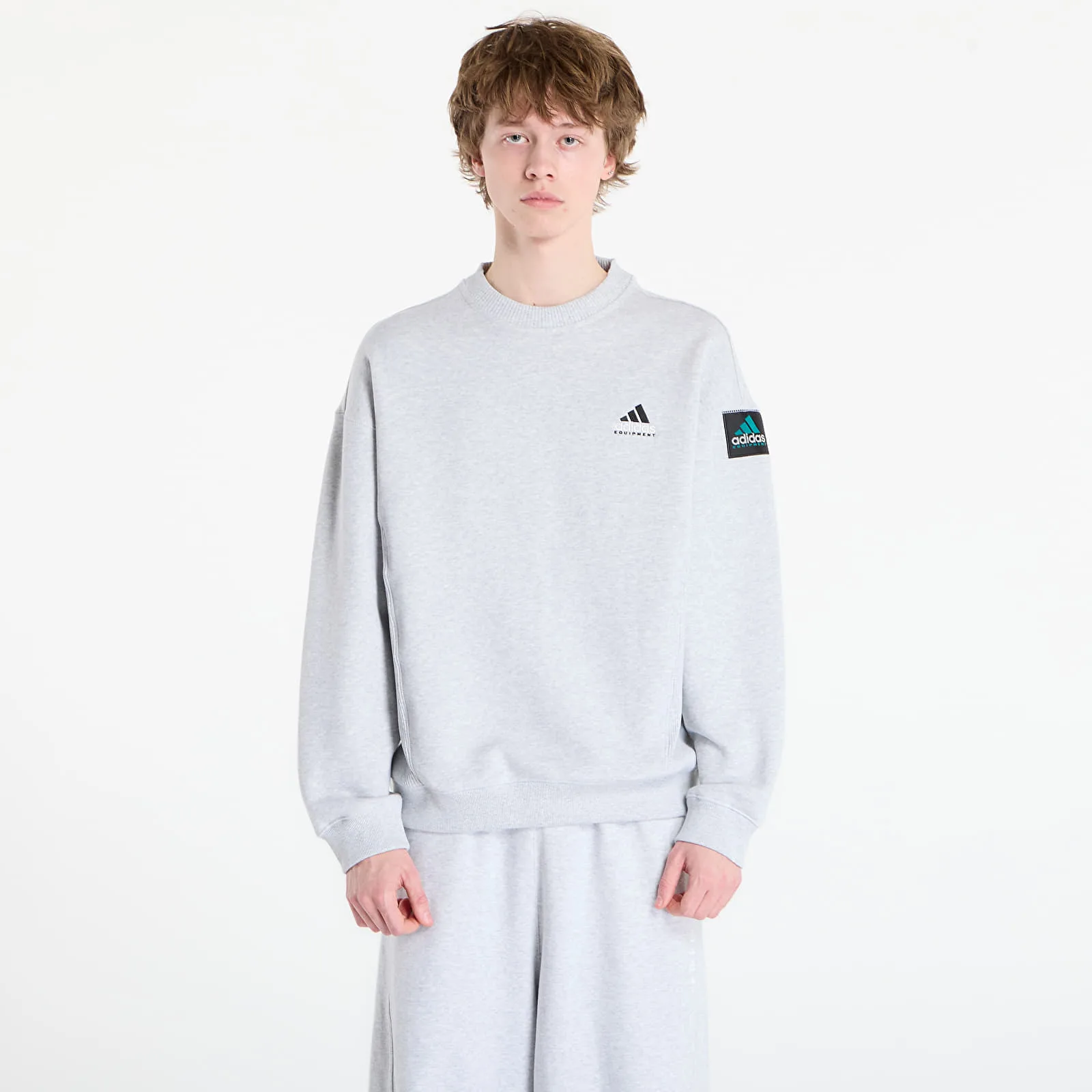 Мъжки суитшърт adidas Originals Equipment Rib светлосив – Light Grey Heather – Мъжки суитшърти без цип