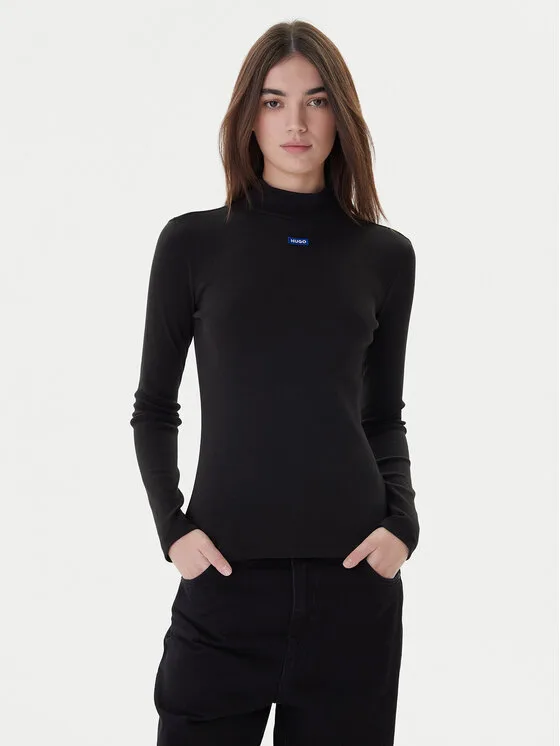 Hugo Поло 50525318 Черен Regular Fit – Дамски блузи