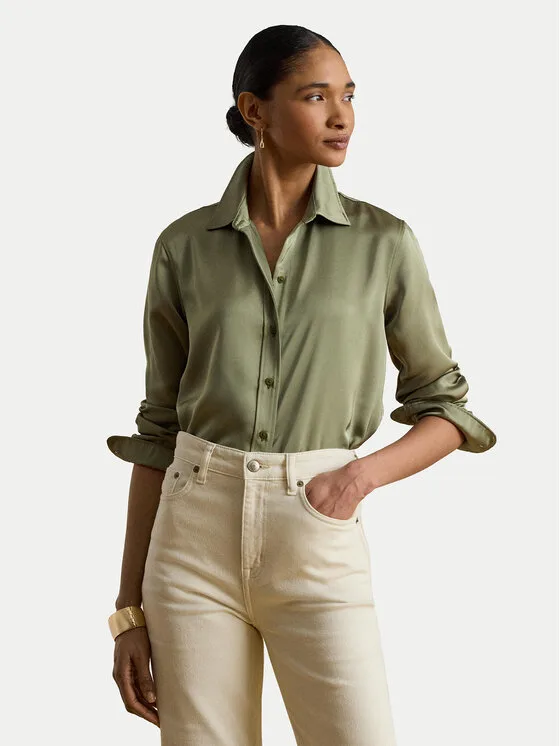 LAUREN RALPH LAUREN Риза 200P13808004 Зелен Regular Fit – Дамски ризи