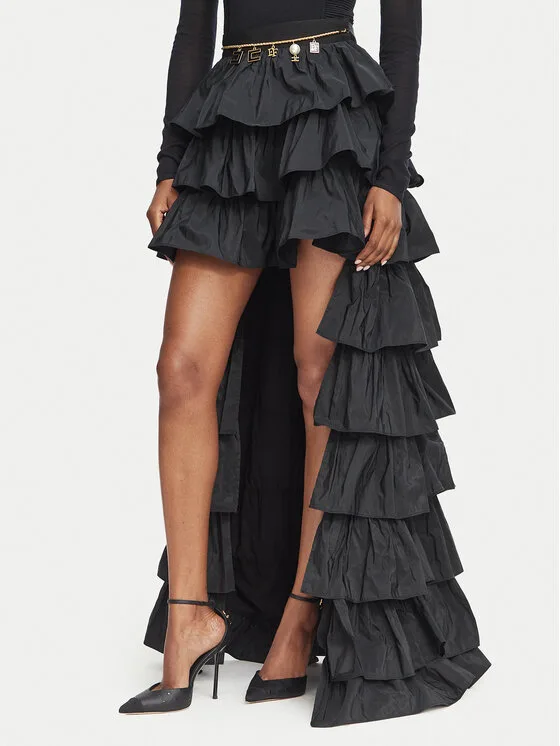 Elisabetta Franchi Макси пола GO-230-67E2-V690 Черен Regular Fit – Дамски поли