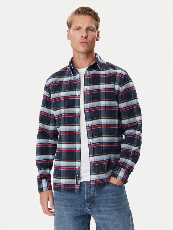 Tommy Jeans Риза DM0DM23615 Тъмносин Regular Fit – Мъжки ризи