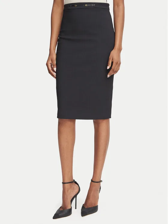 Elisabetta Franchi Пола тип молив GO-223-66E2-V320 Черен Slim Fit – Дамски поли