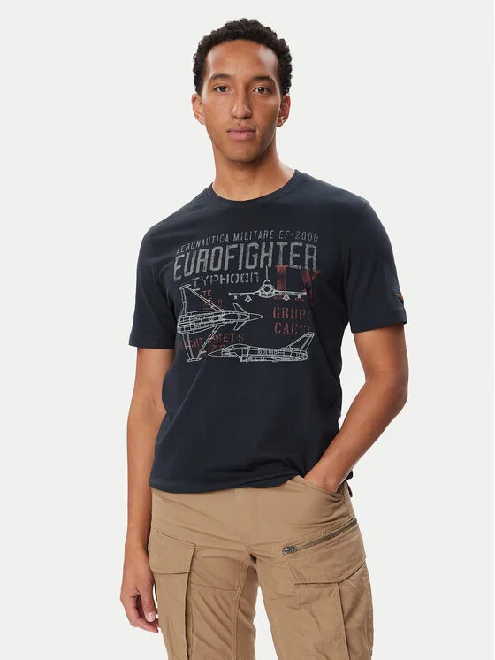 Aeronautica Militare Тишърт 262TS2585UJ00750 Тъмносин Regular Fit – Мъжки тениски с къс ръкав