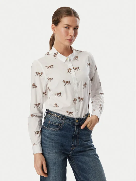 Barbour Риза Brambles LSH1644MI96 Бял Slim Fit – Дамски ежедневни ризи