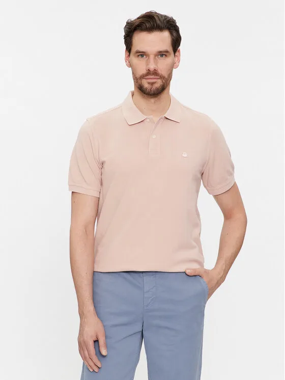 United Colors Of Benetton Тениска с яка и копчета 3089J3179 Бежов Regular Fit – Мъжки поло тениски