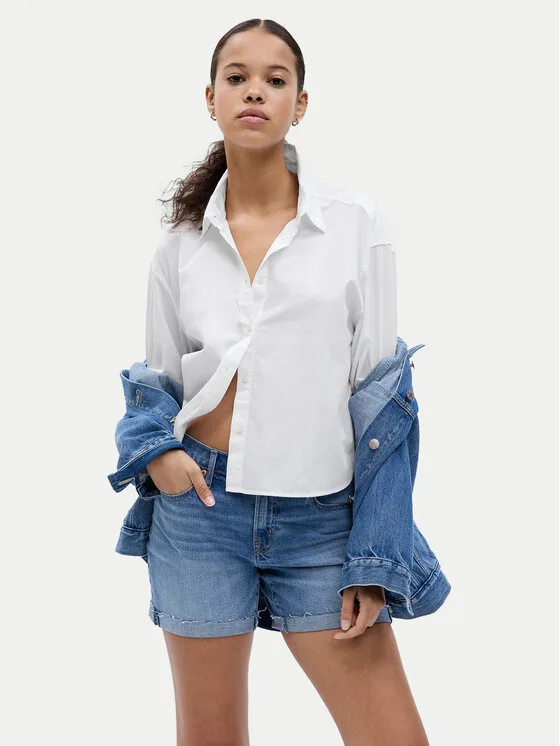 Gap Дънкови шорти 570596-02 Син Regular Fit – Дамски дънкови шорти