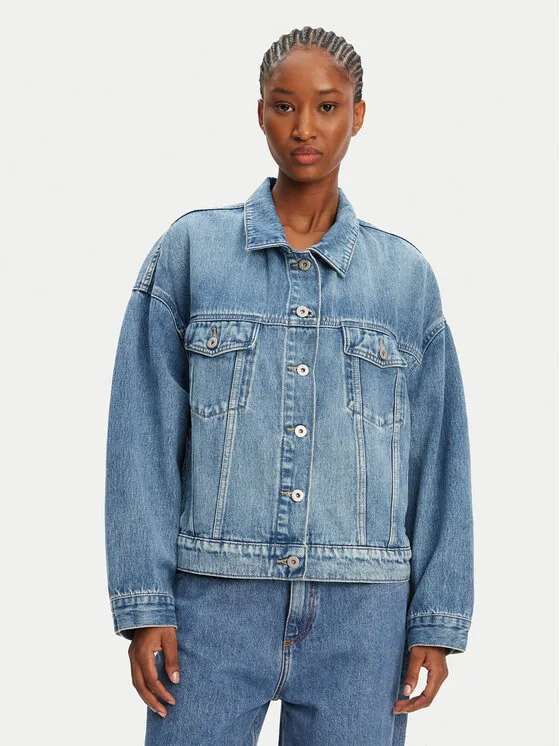 HUGO Дънково яке Lou 50541559 Син Regular Fit – Дамски дънкови якета
