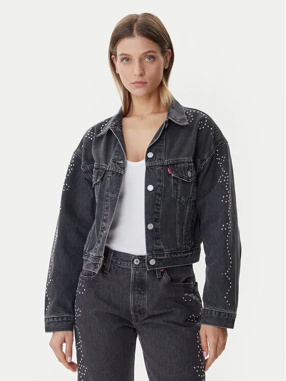 Дамско дънково яке Levi's® Trucker черно – Черен – Дамски дънкови якета