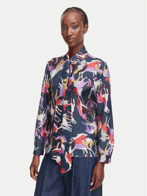 Marella Риза Snastro 2623116104 Тъмносин Regular Fit – Дамски ежедневни ризи