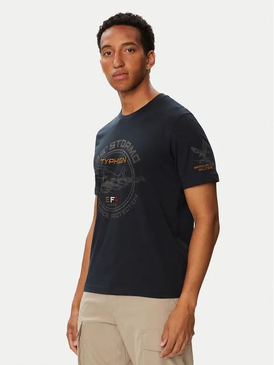 Aeronautica Militare Тишърт 262TS2580UJ00750 Тъмносин Regular Fit – Мъжки тениски