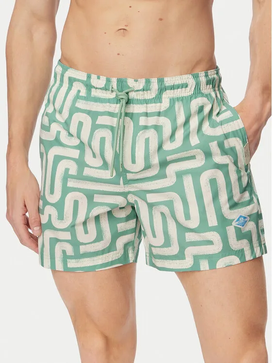 Jack & Jones Плувни шорти Maui Sand 12291428 Зелен Regular Fit – Мъжки бански