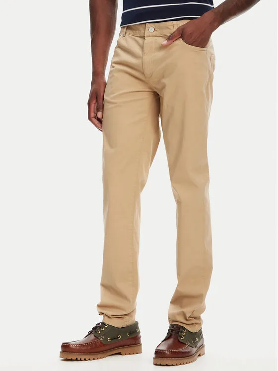 Kappa Текстилни панталони Gabardine 67117PW Бежов Regular Fit – Мъжки текстилни панталони