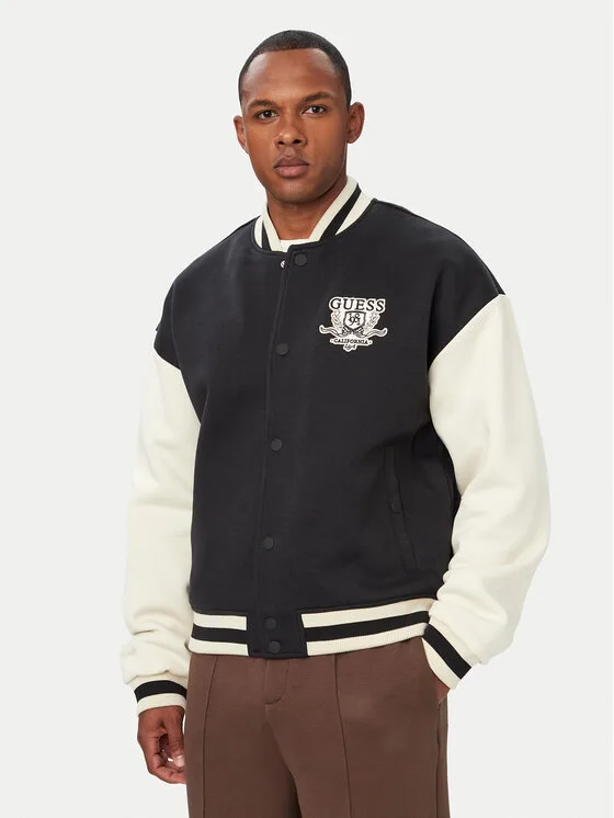 Guess Яке бомбър Z6YL07 K5007 Черен Regular Fit – Мъжки бомбър якета