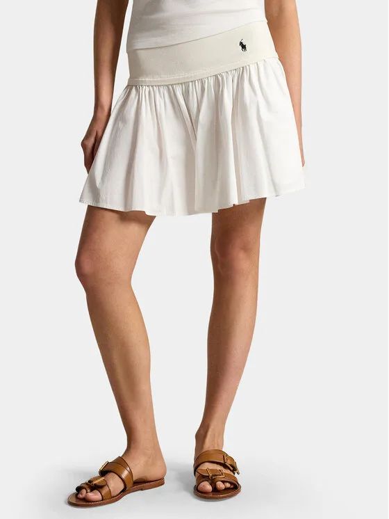 Polo Ralph Lauren Мини пола 211A12965002 Бял Regular Fit – Дамски мини поли