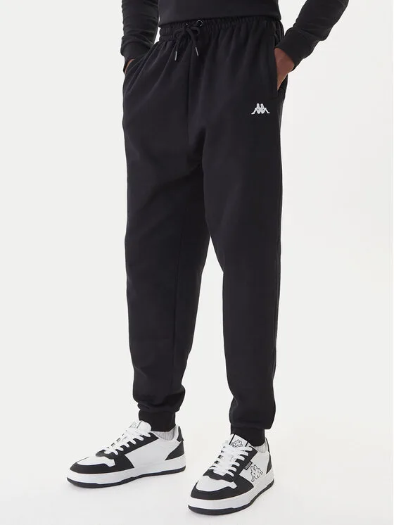 Kappa Долнище анцуг 351Y41W 005 Черен Regular Fit – Мъжки спортни панталони