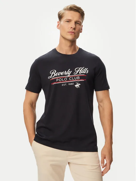 Beverly Hills Polo Club Тишърт P-SS26M-TS1302 Тъмносин Regular Fit – Мъжки тениски