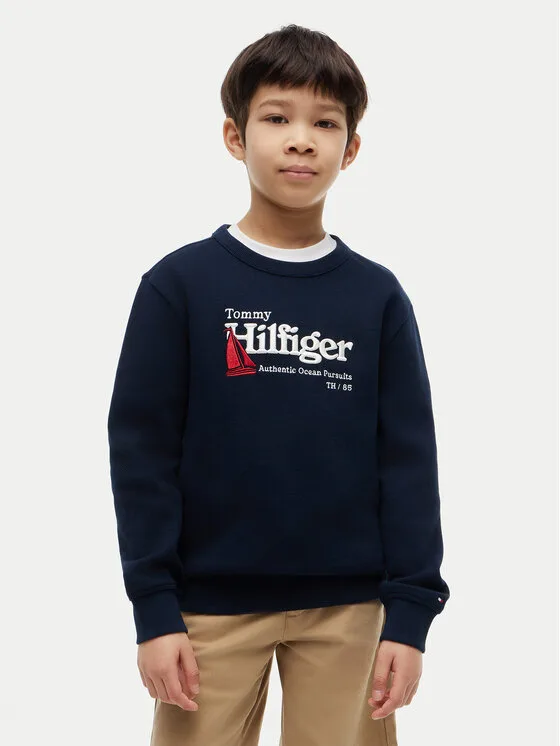 Tommy Hilfiger Суитшърт Embroidery Graphic KB0KB10506 M Тъмносин Regular Fit – Мъжки суитшърти без цип