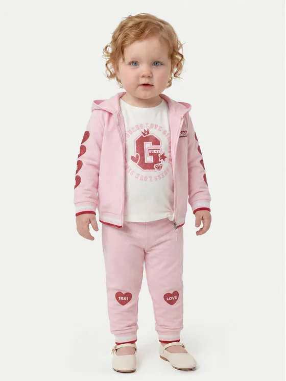 Детски анцуг Guess K6YG01 K3837 светлорозов – Детски комплекти