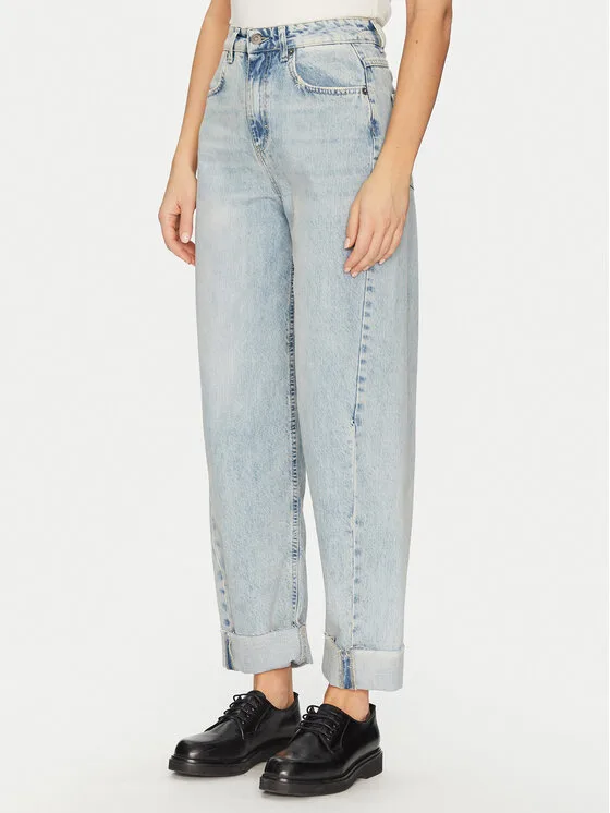 ViCOLO Дънки DD5126 Светлосиньо Boyfriend Fit – Дамски boyfriend дънки