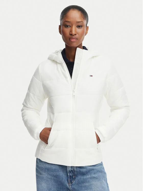Tommy Jeans Преходно яке DW0DW20959 Бял Slim Fit – Дамски преходни якета