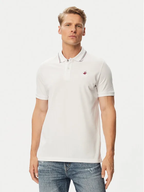 Мъжка поло тениска Beverly Hills Polo Club P-SS26M-P450111 бяла – Мъжки поло тениски