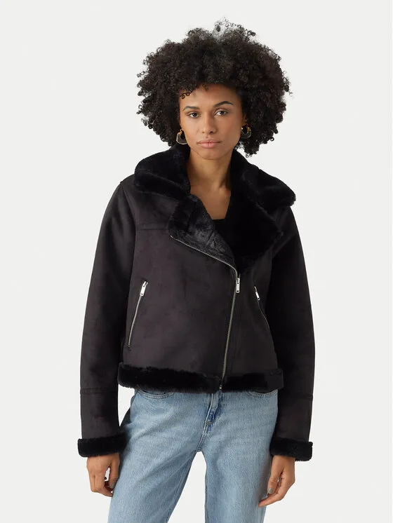 Дамски кожух Vero Moda Peggy черен – Дамски кожуси